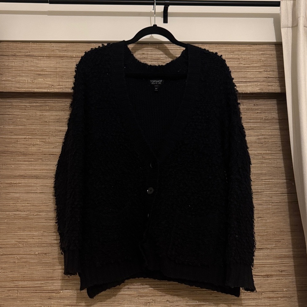 Topshop Black Textured Cardigan